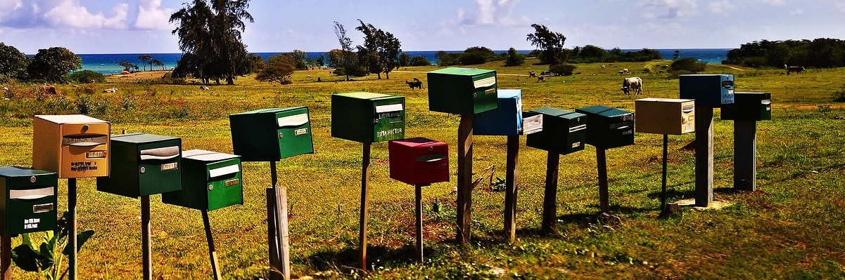letterboxes in landscape