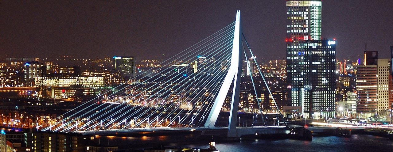 Rotterdam skyline by night